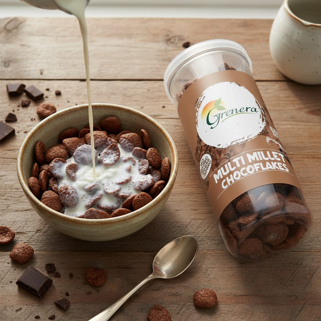 Multi Millet Choco Flakes | Guilt-Free Crunchy Chocolate Cereals ...